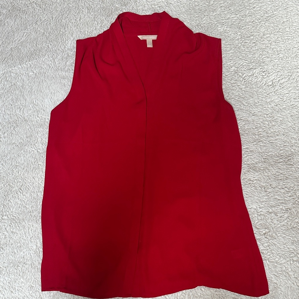 Banana Republic Vibrant Red Sleeveless Blouse